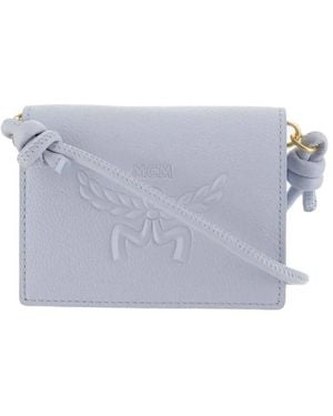 MCM Himmel Leather Card Case - Blue