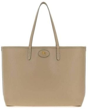 Burberry Dove Leather Reversible Shopping Bag Mallowpink Borse A Mano - Natural