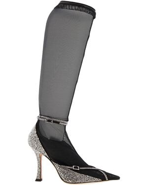 Jimmy Choo X Mugler Hoisery Mesh Court Shoes, Brand Size 38 Us - Black