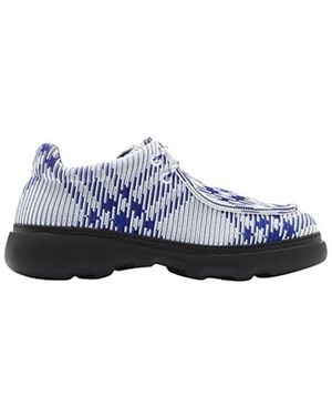 Burberry Creeper Ekd Check Print Derby Shoes, Brand Size 41 (Us - Blue