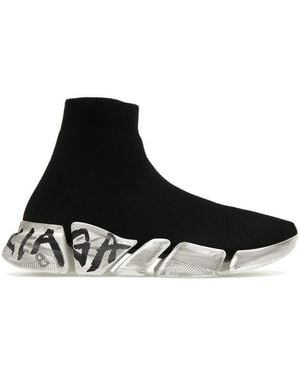 Balenciaga Speed 2.0 Trainer 'Worn-Out Graffiti Trainers, Brand Size 43 Us - Black