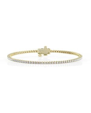 Brilliant Diamond 2 Cttw Round Lab Grown Diamond Tennis Bracelet - Metallic