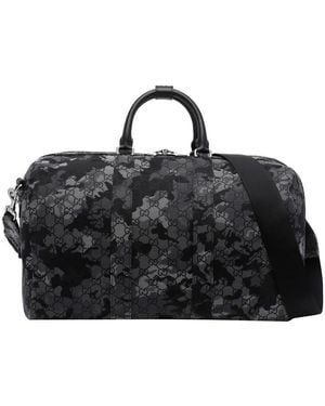 Gucci Large Gg Canvas Duffle Bag - Black
