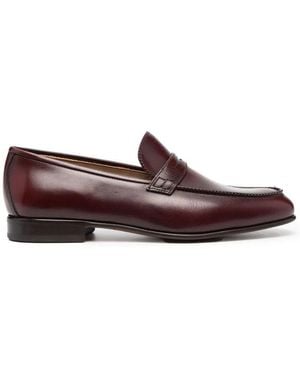 Ferragamo Slip-On Leather Loafers - Red