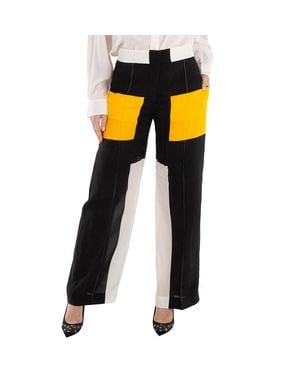 Burberry Deep Saffron Colourblock Jane Tailored Pants, Brand Size 2 (Us - Yellow