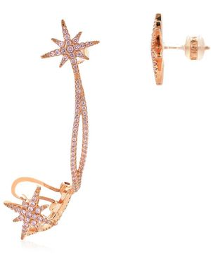 Apm Monaco Rose-Tone Crystal Star Earrings - White