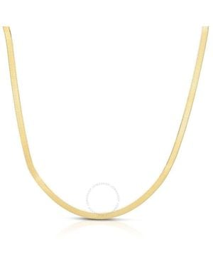 Tresorra 14K Beveled Herringbone Chain Necklace - Metallic