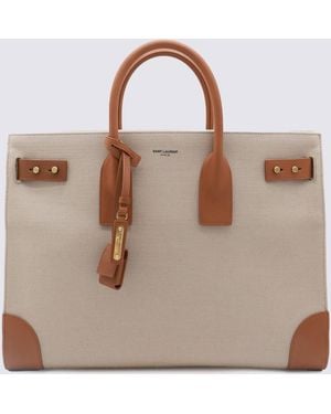 Saint Laurent Cotton Canvas Duffle Bag - Brown