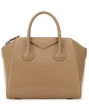 Givenchy Leather Small Antigona Handbag - Natural