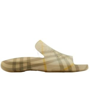 Burberry Chequered Stingray Slides, Brand Size 46 Us - Natural