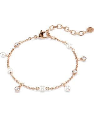 Swarovski Imber Bracelet, Crystal Pearl, Round Cut, 18K Rose Finish - Metallic