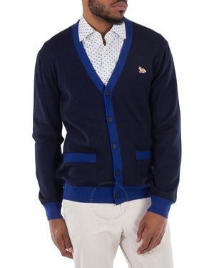 Maison Kitsuné Baby Fox Patch Cardigan - Blue