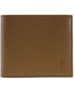 Saint Laurent Cassandre Leather East/West Wallet - Brown