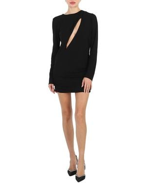 Versace Ladies Short Draped Viscose Dress - Black