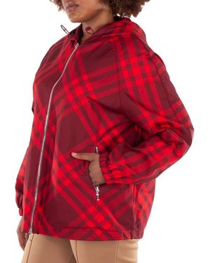 Burberry 'Birley' Check Hooded Rain Jacket in Blue | Lyst UK Burberry 'Birley' Check Hooded Rain Jacket in Blue | Lyst UK