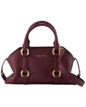 McQueen Farringdon Top Handle Bag Burgundy - Purple