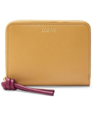 Loewe Knot Compact Zip Around Wallet - Natural