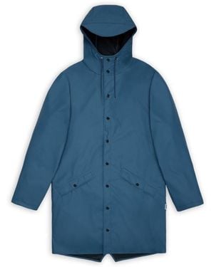 Rains Pulse Lightweight Waterproof Long Jacket - Blue