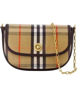 Burberry Check Canvas Crossbody Bag - Metallic