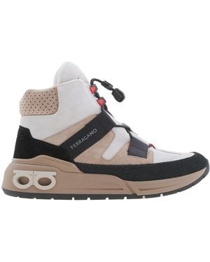 Ferragamo Cosma Trekking High-Top Trainers - Brown