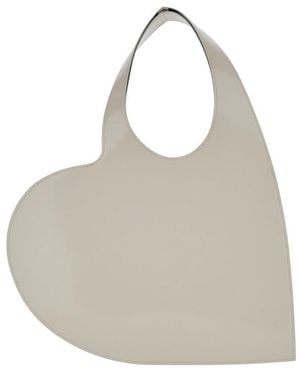 Coperni Heart Shoulder Bag With Logo Print - Grey