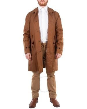 Burberry Dark Birch Brow Clapham Cotton Gabardine Lightweight Coat, Brand Size 50 (Us - Brown