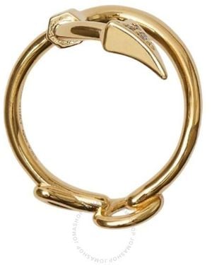 Burberry Plated Hook Pave Ring - Metallic