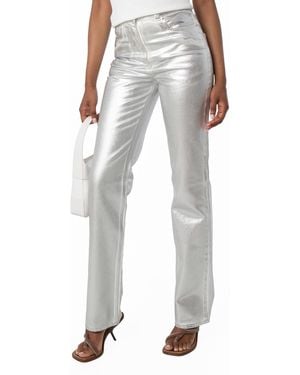 Ferragamo Ferragamo Laminated 5 Pocket Trouser - Grey