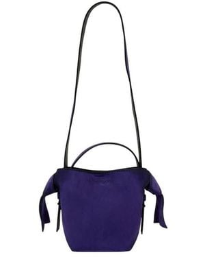 Acne Studios Calfskin Leather Shoulder Bag - Blue