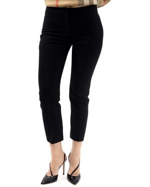 McQueen Wool And Silk Blend Crop Trousers, Brand Size 36 (Us - Black