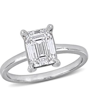 Created Forever 2Ct Tw Emerald-Cut Lab Grown Diamond Solitaire Engagement Ring - Metallic