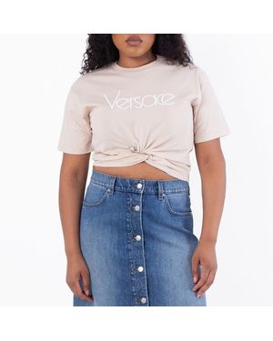Versace 1978 Re-Edition Logo Safety Pin T-Shirt, Brand Size 44 Us - Blue
