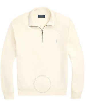 Polo Ralph Lauren Mesh-Knit Cotton Quarter-Zip Jumper - White