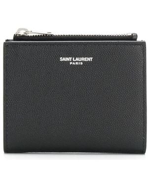 Saint Laurent Leather Credit Card Holder - Black