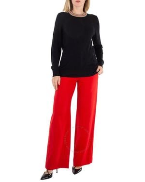 Burberry Wide-leg Tailo Tb Trousers - Red