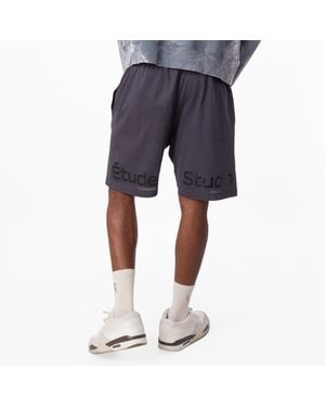 Etudes Studio Logo Embossed Mesh Shorts - Grey