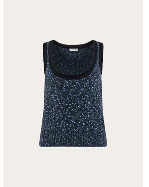 Ferragamo Speckled Sweater - Blue