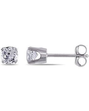 Amour Created Sapphire Stud Earrings - Metallic