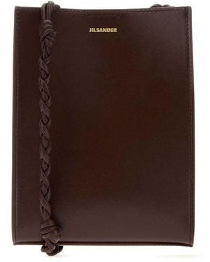 Jil Sander Braided Leather Shoulder Bag - Brown