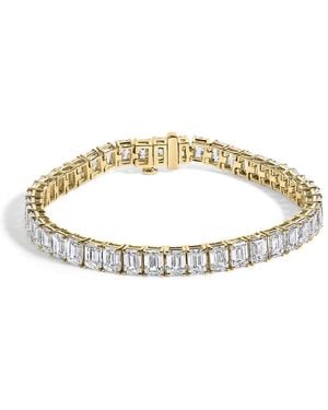 Haus of Brilliance Igi Certified 14K 18 1/2 Cttw Emerald Cut Lab Grown Diamond Tennis Bracelet - Metallic