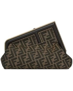 Fendi Ff Jacquard Midi Bag - Green