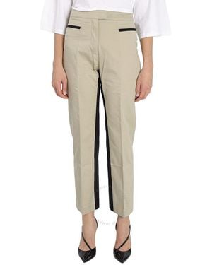 Palm Angels Ladies Straight-Leg Panelled Two-Tone Trousers - Natural