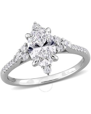 Created Forever 1 1/2Ct Tw Oval And Round-Cut Lab-Grown Diamond Engagement Ring - Metallic