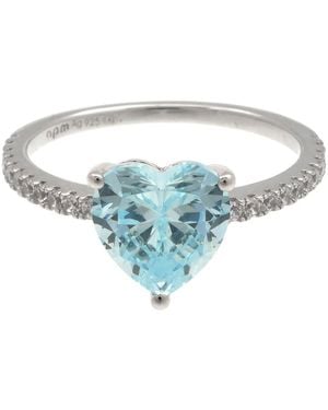Apm Monaco Sterling Heart Ring - Blue