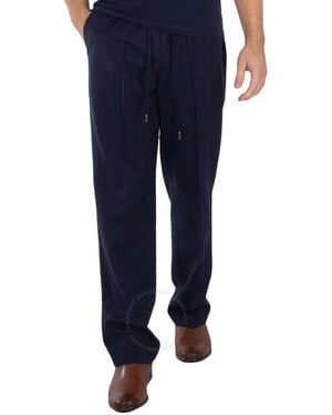 Drole de Monsieur Navy Wool Blend Trousers - Blue