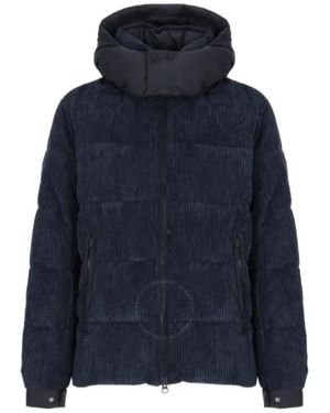 Save The Duck Corduroy Hooded Padded Jacket - Blue