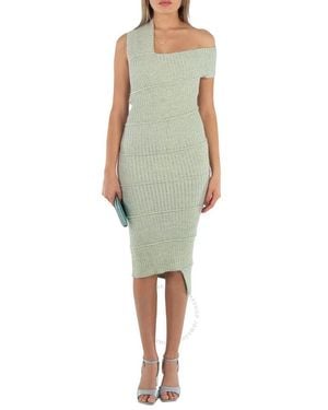 MM6 by Maison Martin Margiela Asymmetric Rib-knit Midi Dress - Grey