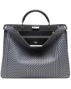 Fendi Detachable Strap Leather Bag - Black