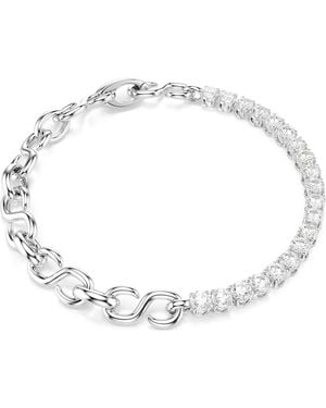 Swarovski Matrix Rhodium Plated Round Cut Bracelet - Metallic