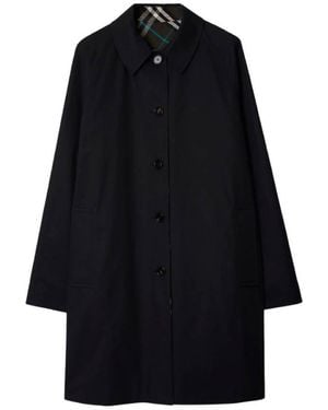 Burberry Check Reversible Gabardine Car Coat, Brand Size 48 Us - Black